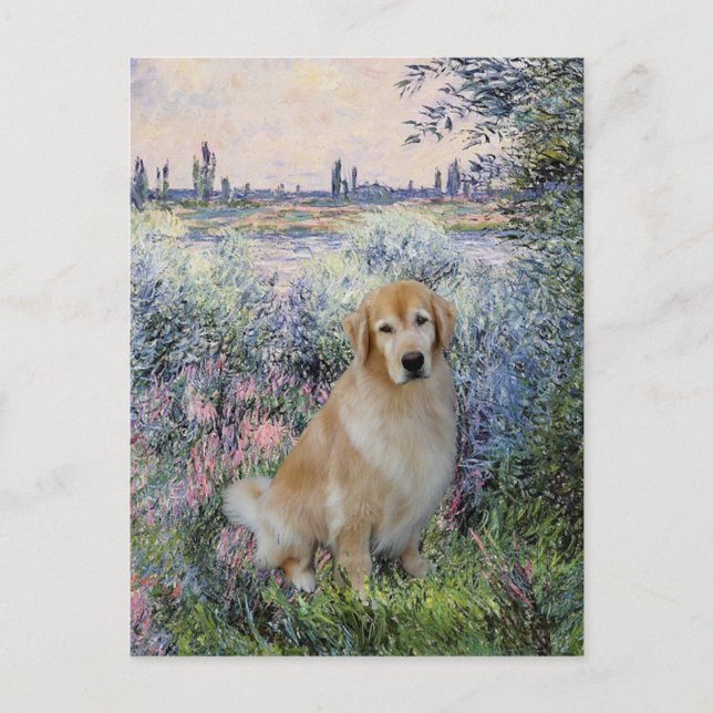 Golden Retriever10 - Vid Seine Vykort (Framsida)
