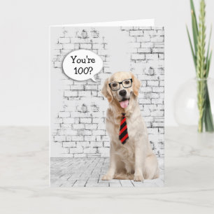 Golden Retriever, 100:e födelsedag Humor Kort