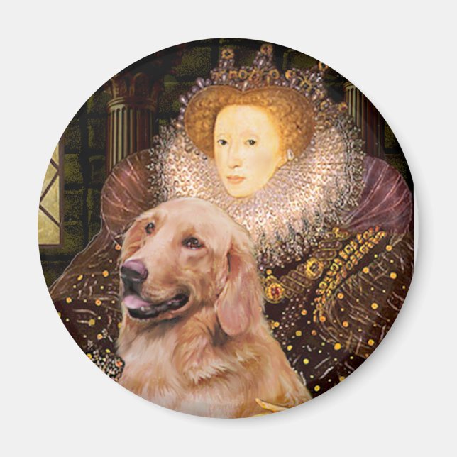 Golden Retriever #1 - Drottning Elizabeth I Magnet (Framsidan)