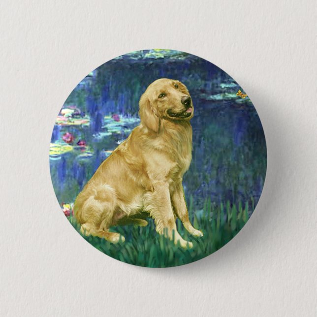 Golden Retriever 1 - Liljor 5 Knapp (Framsida)