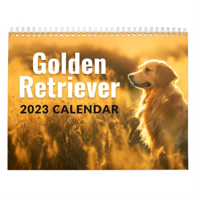 Golden Retriever 2023 Monthly Wall Calendar  Kalender (Omslag)