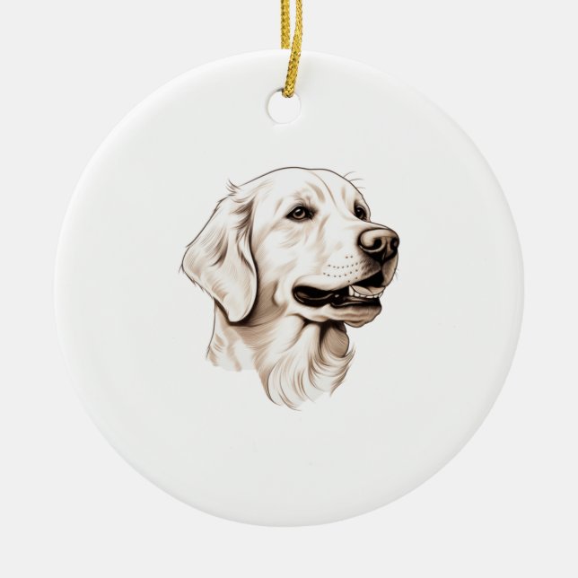 Golden Retriever 2 Julgransprydnad Keramik (Framsidan)