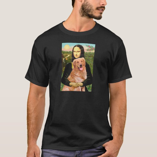 Golden Retriever 2 - Mona Lisa T Shirt (Framsida)