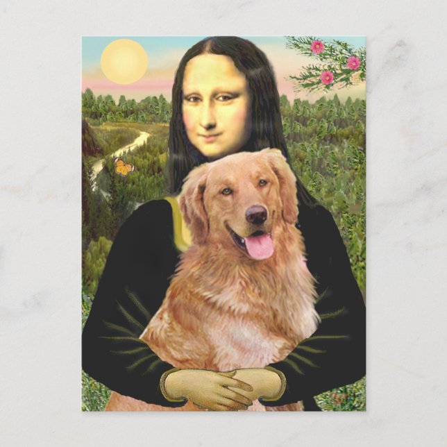 Golden Retriever 2 - Mona Lisa Vykort (Framsida)