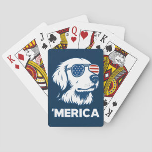 Golden Retriever 4:e juli Merica Casinokort