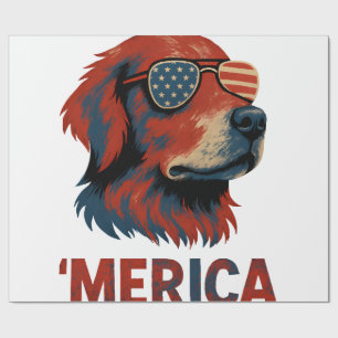 Golden Retriever 4:e Juli Merica T-Shirt Presentpapper