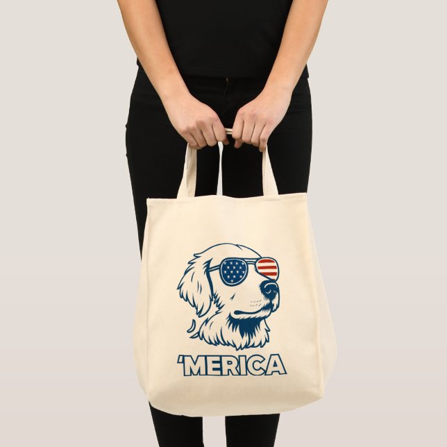 Golden Retriever 4:e juli Merica Tygkasse (Framsida (produkt))