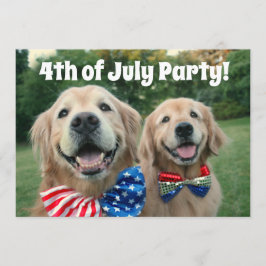 Golden Retriever 4:e juli Party Inbjudningar