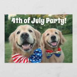 Golden Retriever 4:e juli Party Inbjudningar