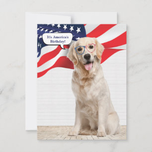 Golden Retriever 4:e juli Party Inbjudningar