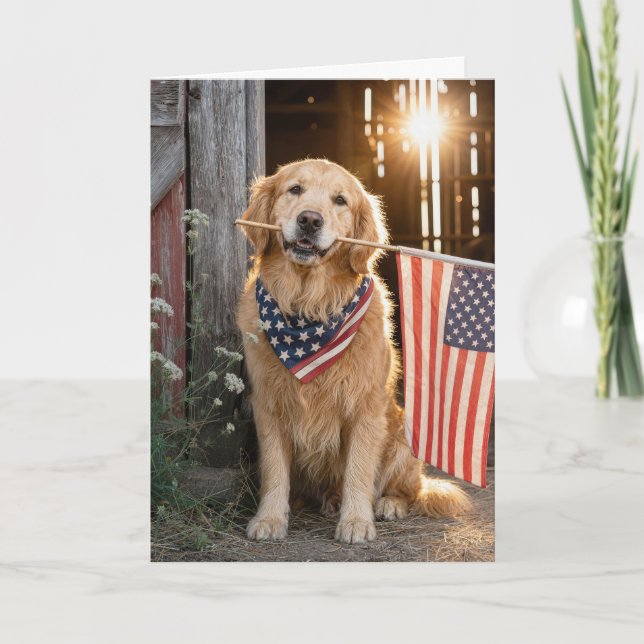 Golden Retriever 4 juli Kort (Framsida)