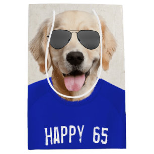 Golden Retriever 65e Birthday Medium Gift Bag