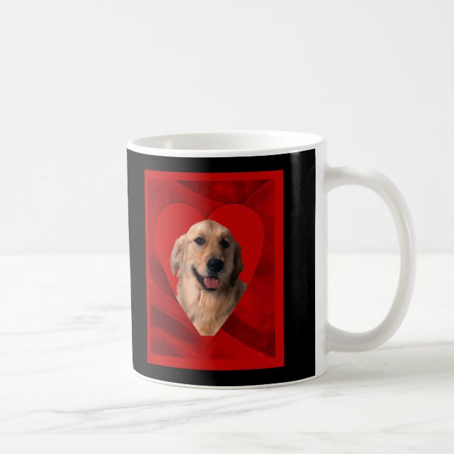 Golden Retriever Alla Hjärtans Dag Kaffemugg (Höger)