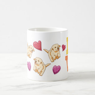 Golden Retriever Alla hjärtans dag present Hundäga Kaffemugg