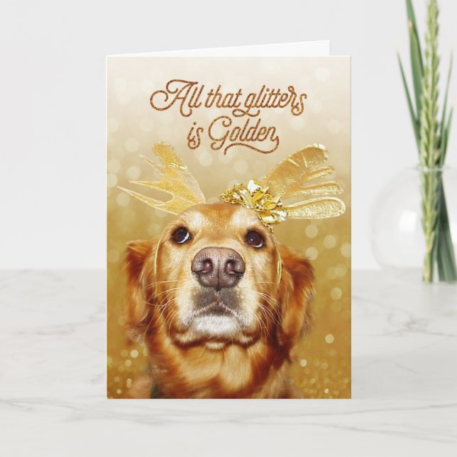 Golden Retriever allt som Glitter är Golden Helgkort (Framsida)