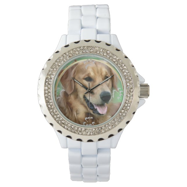 Golden Retriever Älskare Art Gifts Armbandsur (Framsida)