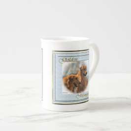 Golden Retriever Älskare Art Gifts Benporslin Mugg