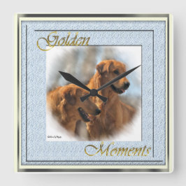 Golden Retriever Älskare Art Gifts Fyrkantig Klocka