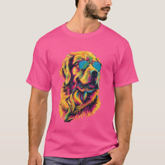 Golden Retriever Älskare Design Pop Art Funny Gold T Shirt