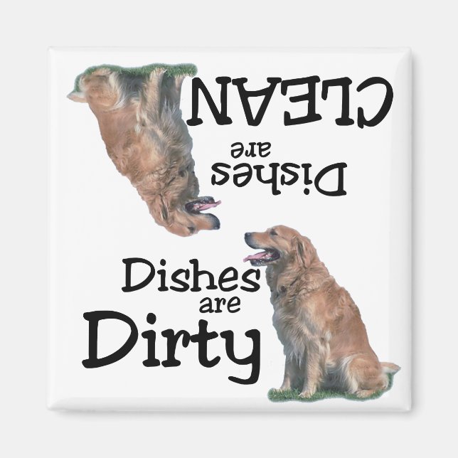 Golden Retriever Älskare Dishwasher Magnet (Framsidan)