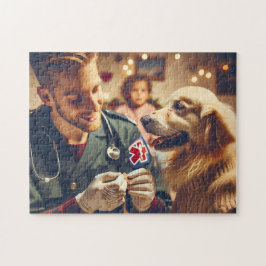 Golden Retriever ambulanshund hundälskare present Pussel