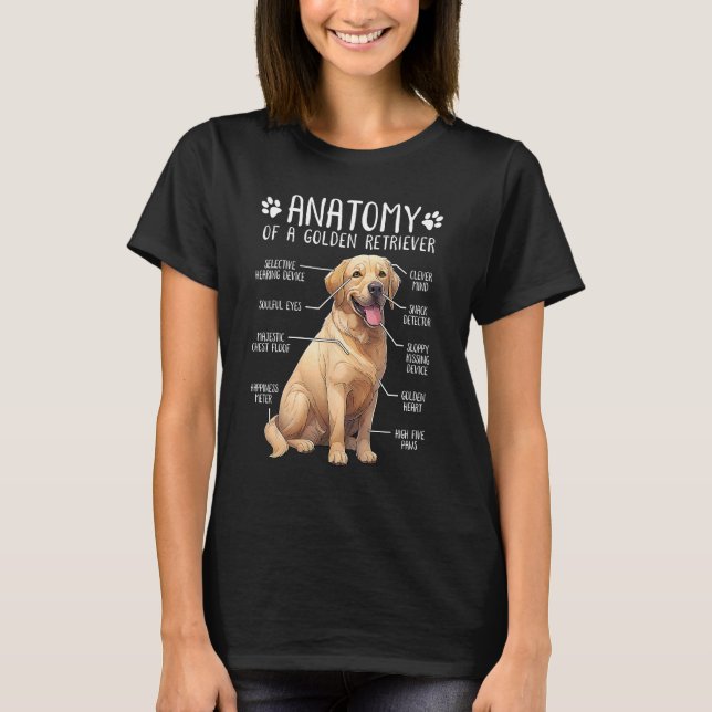 Golden Retriever Anatomy Dog  Owner T Shirt (Framsida)