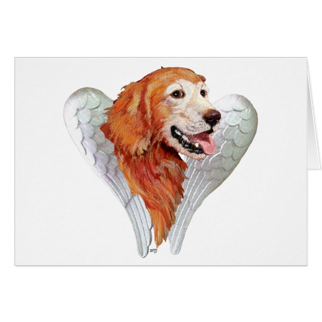 Golden Retriever Angel Hälsningskort (Framsidan Horizontal)