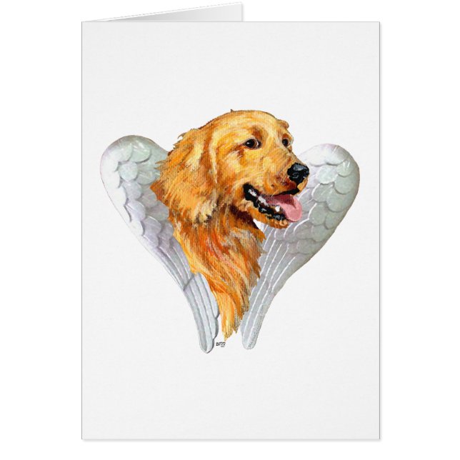 Golden Retriever Angel Hälsningskort (Framsidan)