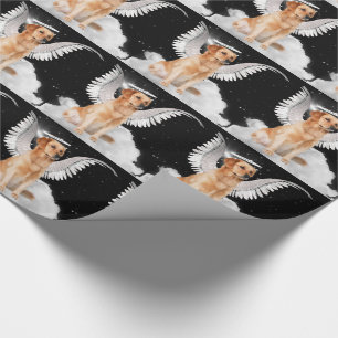Golden Retriever Angel Hund med Halo och Vingar Presentpapper