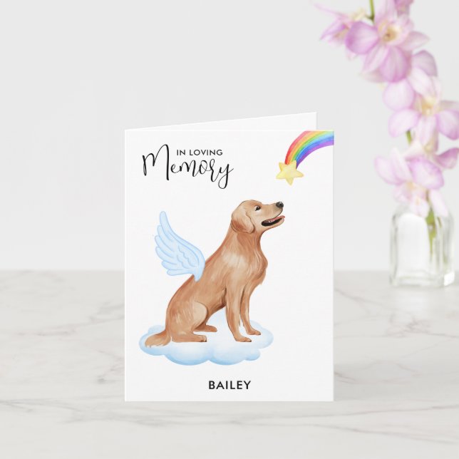 Golden Retriever Angel Hund Pet Loss Sympathy Kort (Orkide)