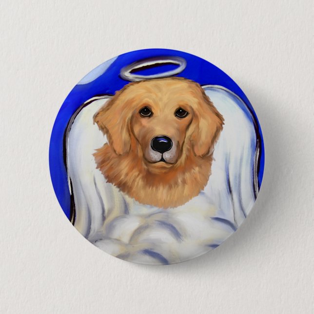 Golden Retriever Ängel Knapp (Framsida)