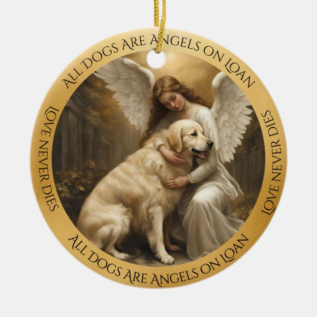 Golden Retriever Angel Memorial Ornament (Framsidan)