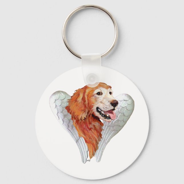 Golden Retriever Ängel Nyckelring (Framsida)