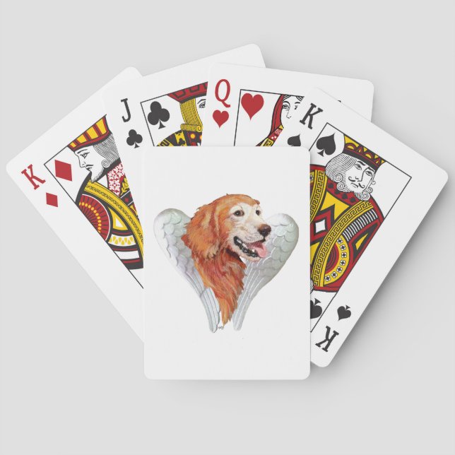 Golden Retriever Ängel Spelkort (Baksidan)