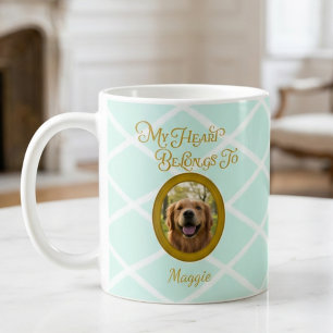 Golden Retriever Anpassad Foto, Mitt Hjärta Tillhö Kaffemugg
