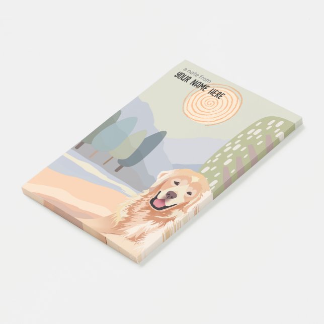 GOLDEN RETRIEVER - anteckningar Post-it Block (Vinklad)