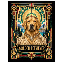 Golden Retriever, Art Deco Hund