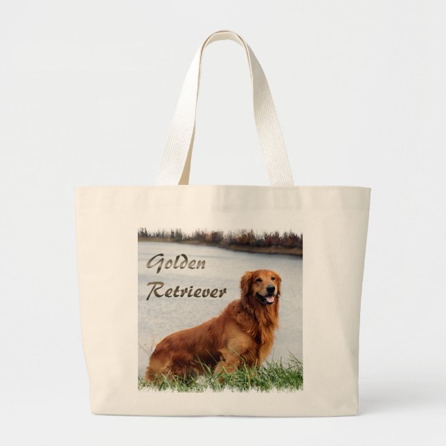 Golden Retriever Art Jumbo Tygkasse (Framsidan)