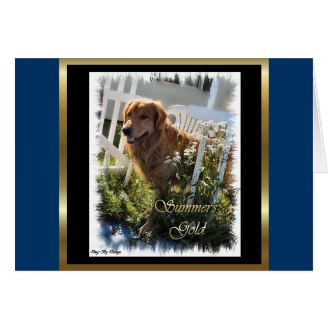 Golden Retriever Art-presentationer Hälsningskort (Framsidan Horizontal)