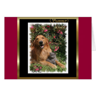 Golden Retriever Art-presentationer Hälsningskort