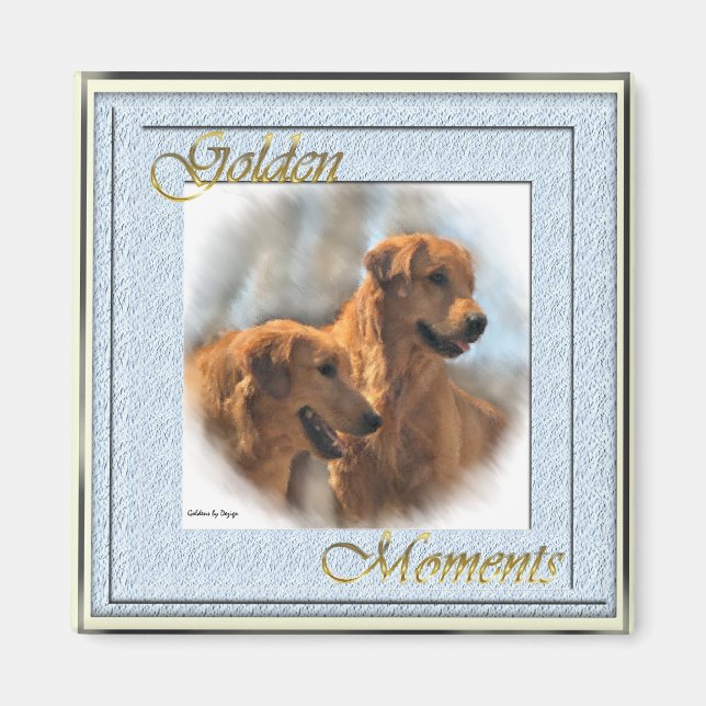 Golden Retriever Art-presentationer Magnet (Framsidan)