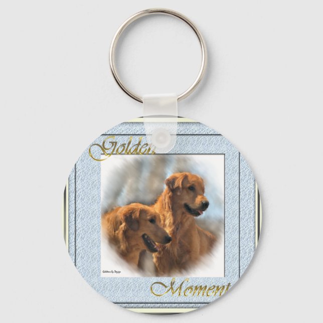 Golden Retriever Art-presentationer Nyckelring (Framsida)