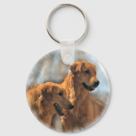 Golden Retriever Art-presentationer Nyckelring