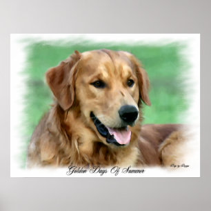Golden Retriever Art-presentationer Poster