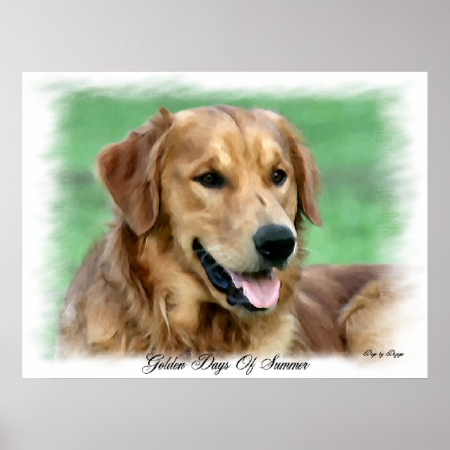 Golden Retriever Art-presentationer Poster (Framsidan)