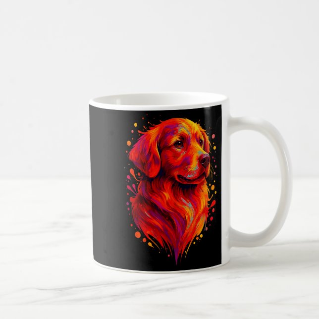 Golden Retriever Art Rtrait For Dog Owners  Kaffemugg (Höger)