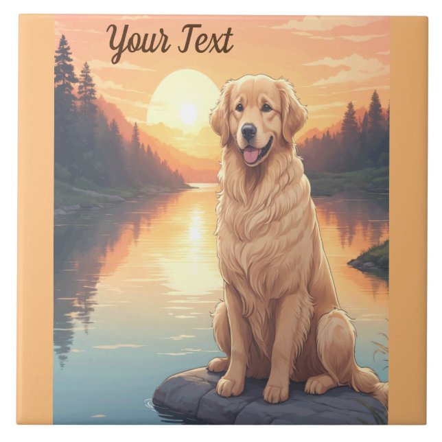 Golden Retriever av Sjö Kakelplatta (Framsidan)