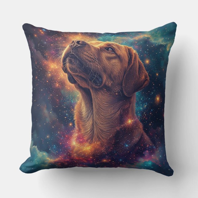 Golden Retriever av Whimsical Cosmos Kudde (Framsida)