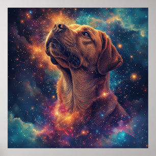 Golden Retriever av Whimsical Cosmos Poster