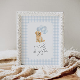 Golden Retriever Baby Shower Card and Gifts Sign Poster